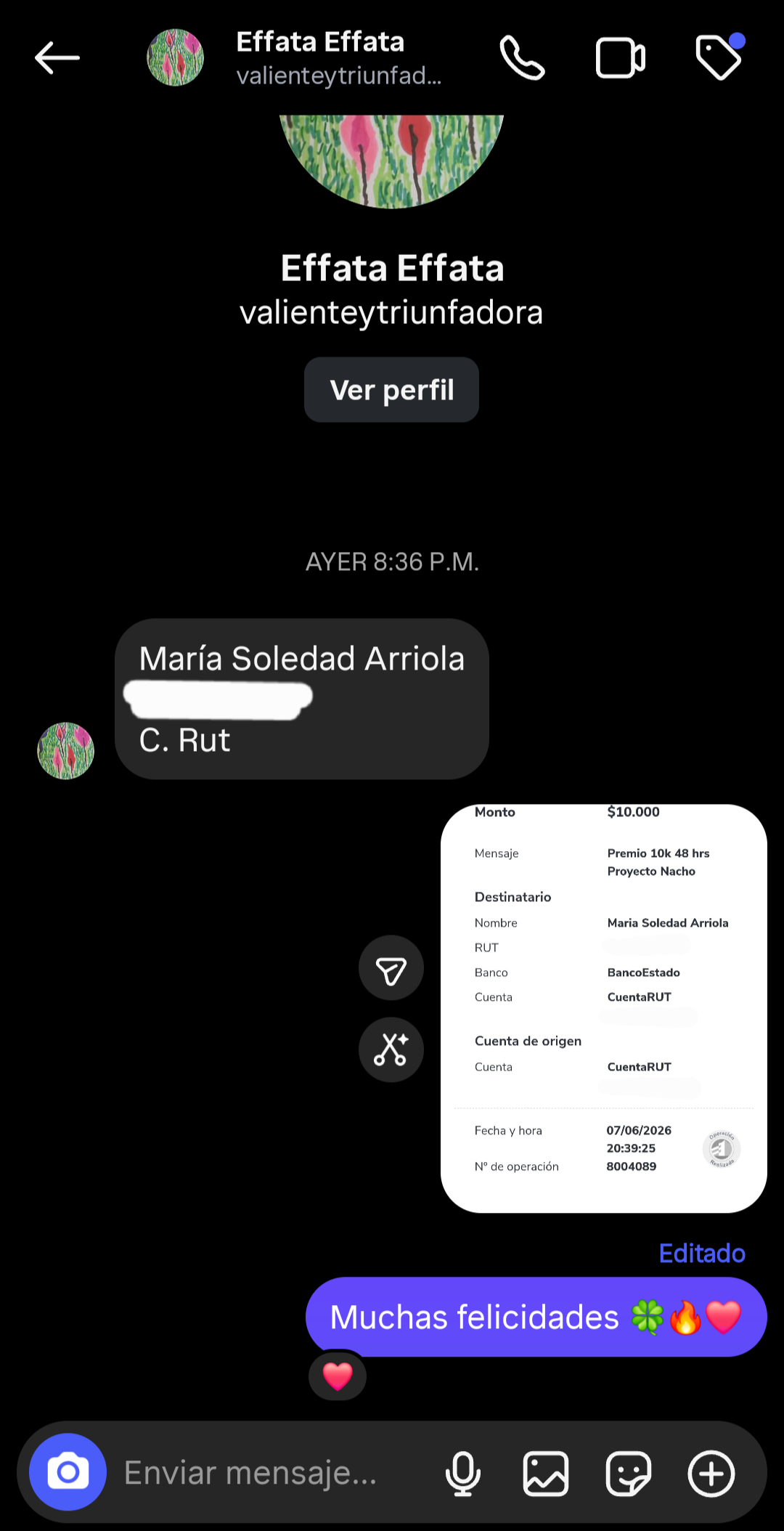 GANADOR/A N#6-10LUQUITAS CADA 48HRS